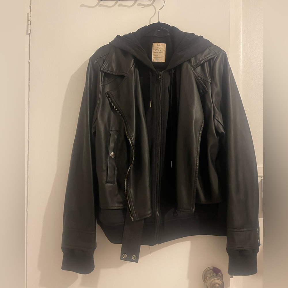 WE THE FREE VEGAN LEATHER JACKET !!